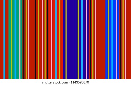 Traditional Mexican Colorful Sarape, Copy Space, Multicolor Lines, Background