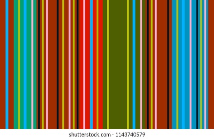 Traditional Mexican Colorful Sarape, Copy Space, Multicolor Lines, Background
