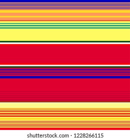 Traditional Mexican Colorful Sarape, Copy Space, Multicolor Lines, Background