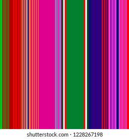 Traditional Mexican Colorful Sarape, Copy Space, Multicolor Lines, Background