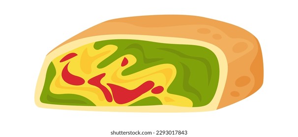 Traditional Mexican cuisine flat illustration Sandwich. Vector illustration