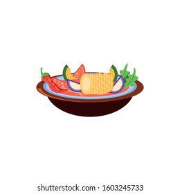 traditional mexican cuisine soup on white background vector illustration design