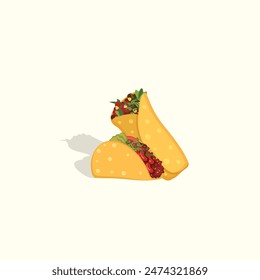 Traditional Mexican Fast food Taco Mexico Delicious Food Illustration Clip Art Set, Taco Pozole, Tortas Tamales, Quesadillas Enchiladas