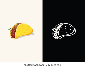 Traditional Mexican Fast food Taco Mexico Delicious Food Illustration Clip Art Set, Taco Pozole, Tortas Tamales, Quesadillas Enchiladas