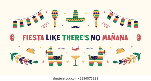 Traditional Mexican fiesta vector illustrations. 