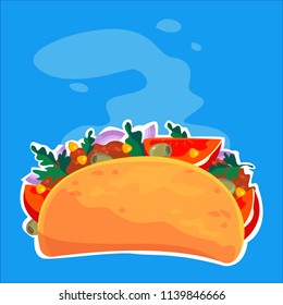 mexican catering clipart with blue