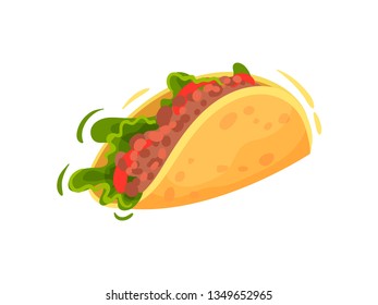 Traditional mexican food on white background. Taco concept.