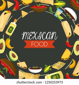 traditional mexican food with spicy sauces and tequila