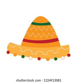 Traditional mexican hat. Cinco de mayo. Vector illustration design