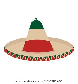 Traditional mexican hat. Decorated hat - Vector illustration