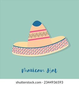Traditional Mexican Hat Illustartion| Viva Mexico Sombrero Hat Clipart, Graphics