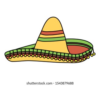 traditional mexican hat isolated icon vector illustration design