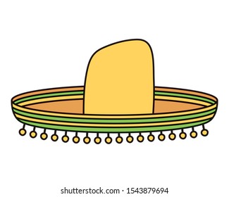 traditional mexican hat isolated icon vector illustration design