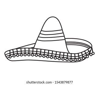 traditional mexican hat isolated icon vector illustration design