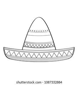 Traditional mexican hat sketch