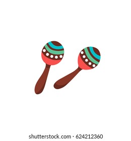 Traditional mexican maracas symbol. Maracas icon isolated on white background.