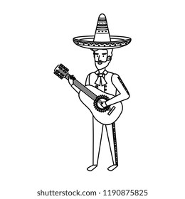 traditional mexican mariachi with guitar