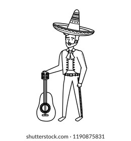 traditional mexican mariachi with guitar