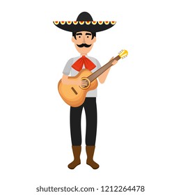 traditional mexican mariachi with guitar