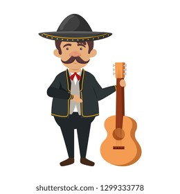 traditional mexican mariachi with guitar