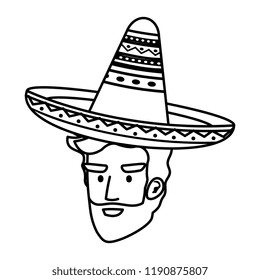 traditional mexican mariachi head character