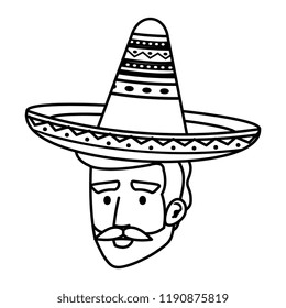 traditional mexican mariachi head character