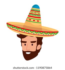 traditional mexican mariachi head character
