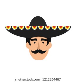 traditional mexican mariachi head character