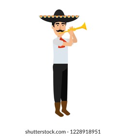 traditional mexican mariachi with trumpet