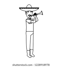 traditional mexican mariachi with trumpet