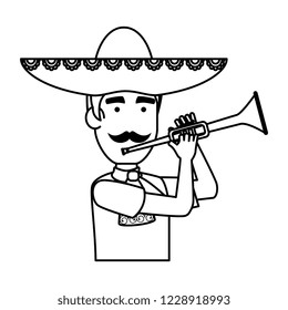 traditional mexican mariachi with trumpet