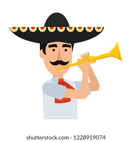traditional mexican mariachi with trumpet