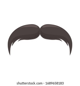 Traditional Mexican Mustache.  Cinco de Mayo mexican celebration vector illustration, flat style icon.