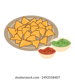 traditional mexican nachos and tortilla chips