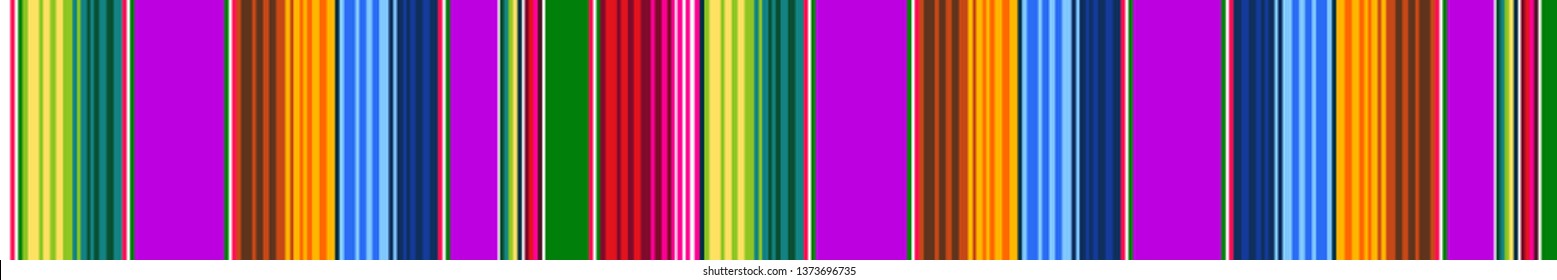 Traditional Mexican Sarape Pattern, Multicolor Stripes