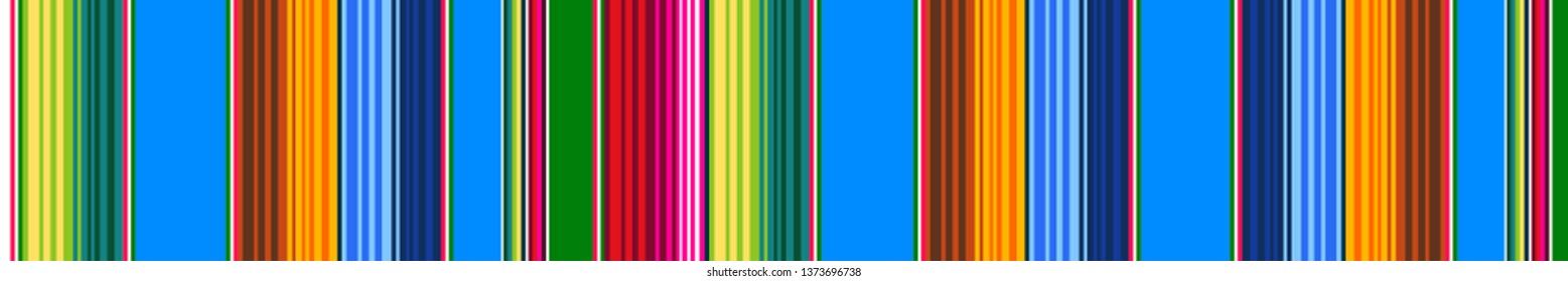 Traditional Mexican Sarape Pattern, Multicolor Stripes