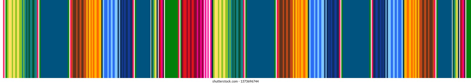 Traditional Mexican Sarape Pattern, Multicolor Stripes