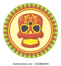 traditional mexican skull head icon vector illustration design