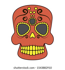 traditional mexican skull head icon vector illustration design