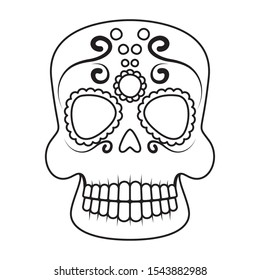 traditional mexican skull head icon vector illustration design