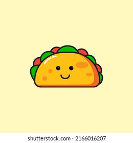Traditional mexican snack food taco drawing. Delicious tacos isolated on pink soft background. Vector illustration for cafe festival menu