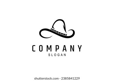 Traditional Mexican Sombrero Hat Vector Design Logo