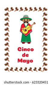 Traditional Mexican symbols. The picture for the holiday Cinco de Mayo. Vector.
