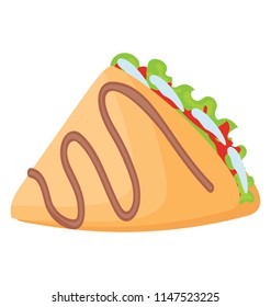
Traditional Mexican tacos with meat and vegetables
