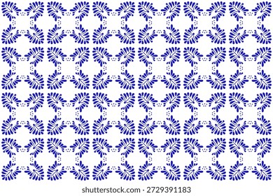 Traditional Mexican Talavera Seamless Pattern With Flower Motif. Ceramic Tile From Puebla. Vector Illustration.
