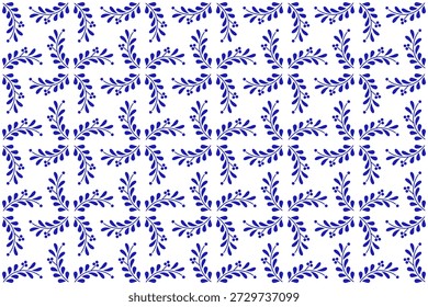 Traditional Mexican Talavera Seamless Pattern With Flower Motif. Ceramic Tile From Puebla. Vector Illustration.