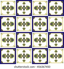 Traditional mexican tiles pattern seamless vector.