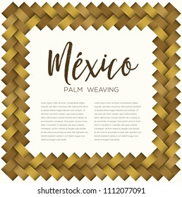 Traditional Mexican Vectorized Palm Weaving Composition – Copy Space