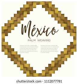 Traditional Mexican Vectorized Palm Weaving Composition – Copy Space