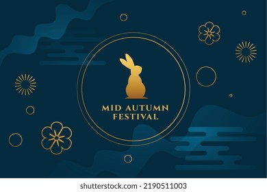 traditional mid autumn festival decorative banner design
